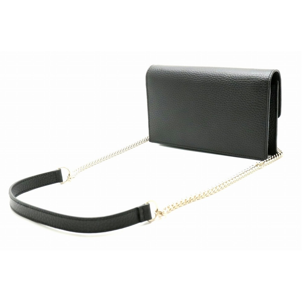 Gucci Interlocking Logo Embossed Leather Chain Wa… - image 2